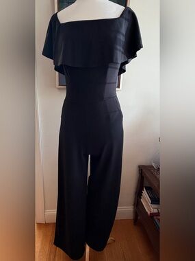Necessary Objects Off-Shoulder Wide-Leg Black Jumpsuit (Women’s L)